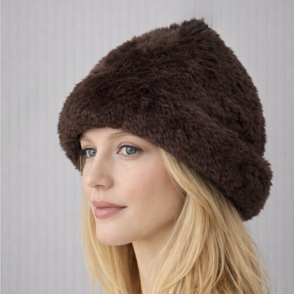 Surell Vintage Rabbit Fur Hat – Brown – One Size - Picture 5 of 12